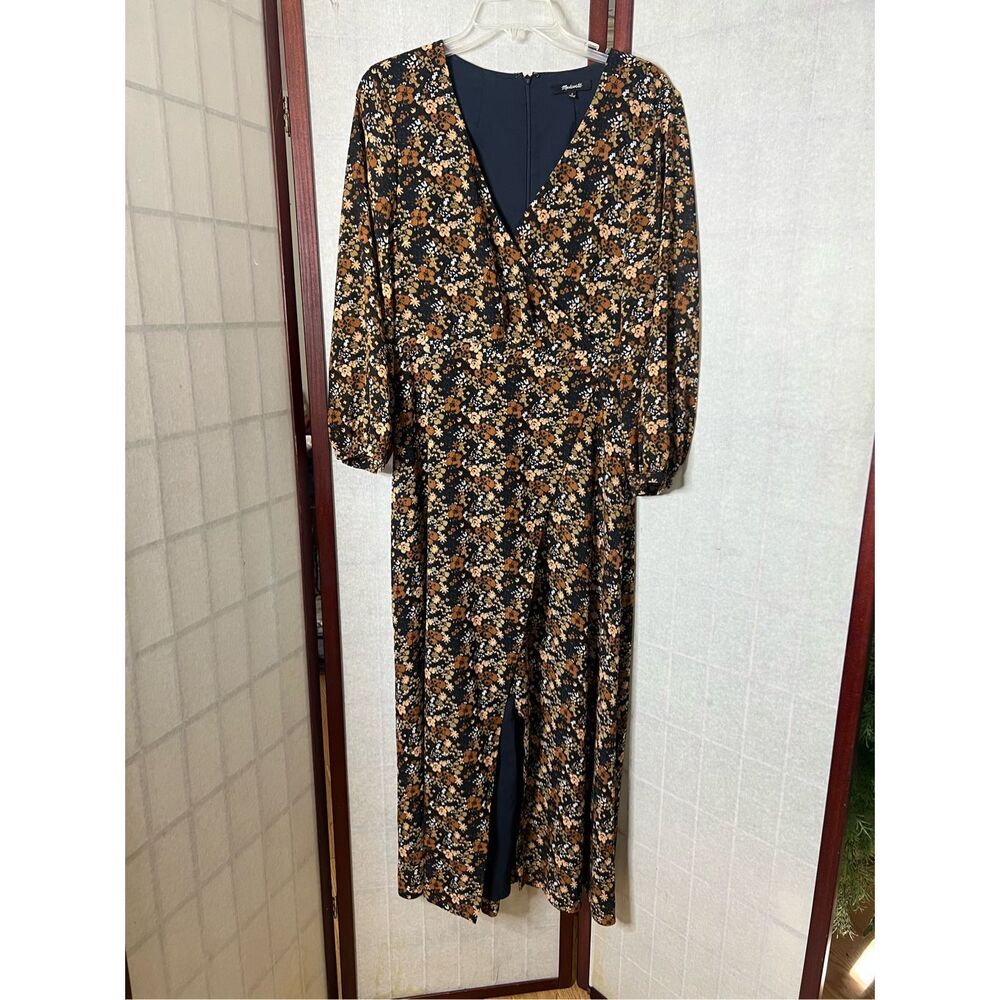 Madewell Womens Nightflower Sheer sleeves Maxi Dress Prairie Blossoms size 6